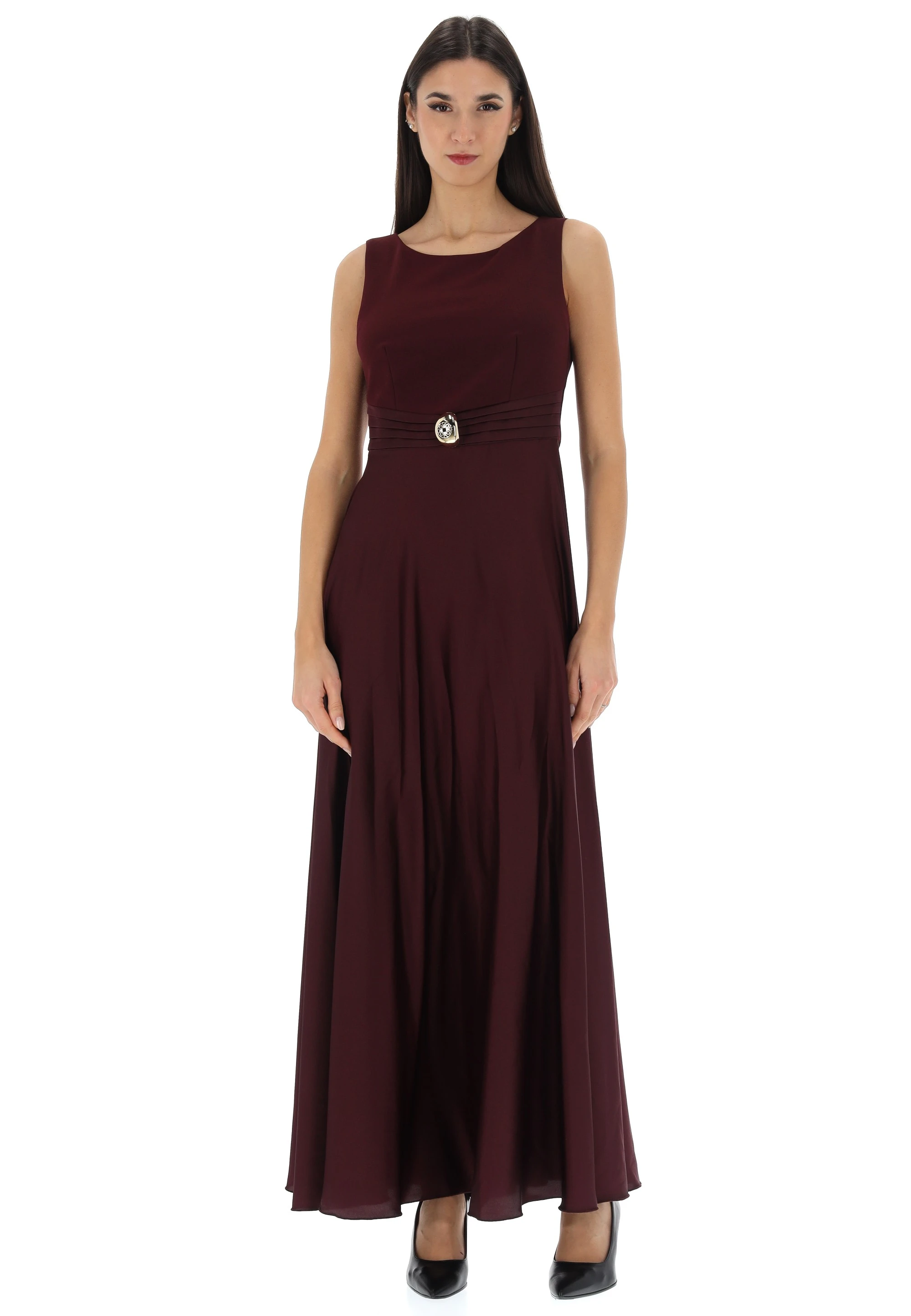 Abito lungo con gonna in raso Rinascimento